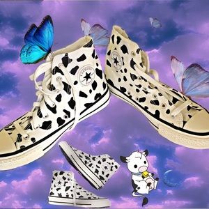 Cow high top sneakers